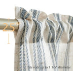 jinchan Striped Valance Farmhouse Window Treatment Linen Textured Drapes - Image 7