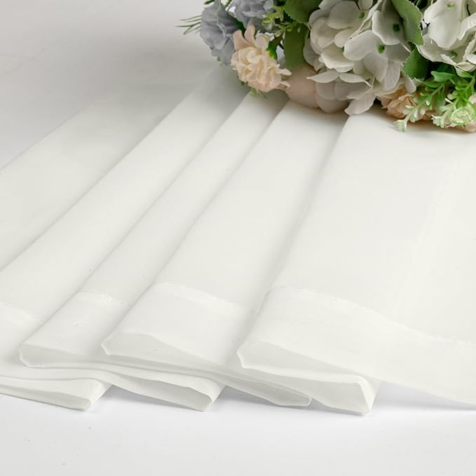OWENIE Sheer Curtains 84 inch Length, Ivory Sheer Cutains 2 Panels Set - Image 7