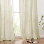 Joydeco Linen Curtains 90 Inch Length 2 Panels Set - Image 6