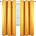 LEMOMO Yellow Thermal Blackout Curtains/42 x 72 Inch/Set of 2 Panels Room - Image 2