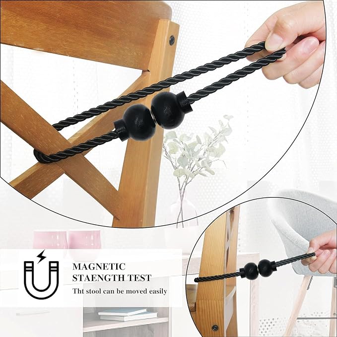 6 Pack Magnetic Curtain Tiebacks Modern Handmade Rope Curtain Tie Backs - Image 4