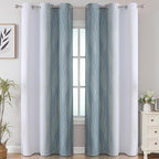 Estelar Textiler Stone Blue and Greyish White Gradient Room Darkening Blackout - Image 2