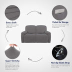 PureFit Super Stretch Loveseat Recliner Sofa Couch Cover - Image 3