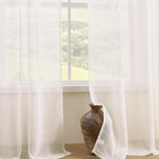 Joydeco Sheer Curtains 84 Inches Long, Cream Curtains - Image 3