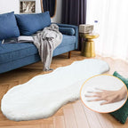 ORINOVA White Faux Bunny Fuzzy Fur Rugs - Image 3