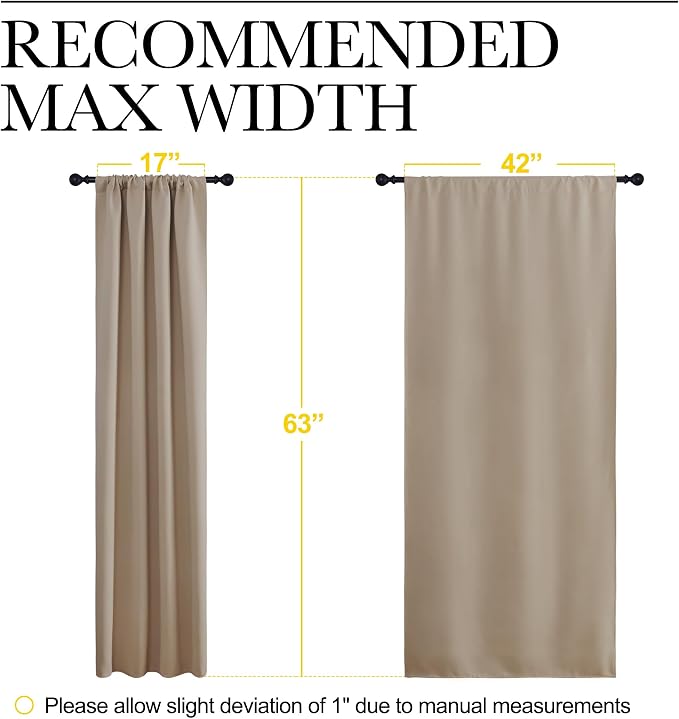 NICETOWN 2 Panels Blackout Curtains, Rod Pocket Thermal Insulated Curtains - Image 5