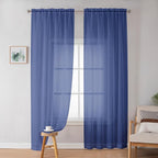 OWENIE Sheer Curtains 84 Inches Long 2 Panels Set - Image 2