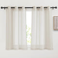 NICETOWN Short Linen Curtains for Kitchen, Grommet Small Window Curtains Linen by NICETOWN
