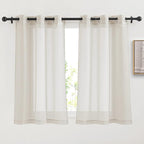 NICETOWN Short Linen Curtains for Kitchen, Grommet Small Window Curtains Linen by NICETOWN