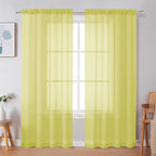 Simplebrand Lemon Sheer Curtains 72 Inches Long 2 Panels by Simplebrand