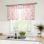 HOMEIDEAS Blush Pink Sheer Kitchen Curtains 30 X 24 Inch Length 2 Panels by HOMEIDEAS