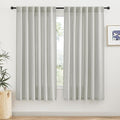 RYB HOME Grey Curtains Linen Blend Drapes, Semi Sheer Light Filtering Privacy by RYBHOME