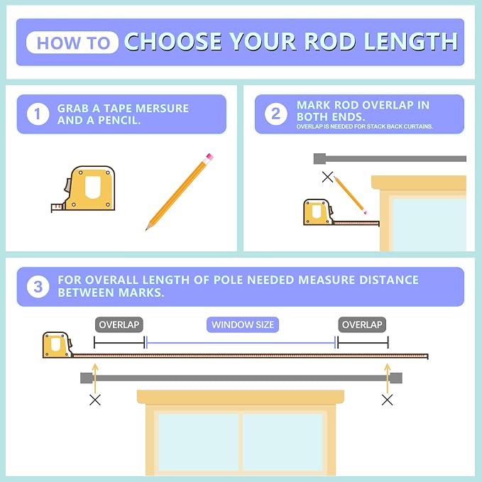 Byondeth Curtain Rods for Windows 16 to 170 Inches Adjustable Length 1 Inch - Image 7