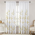 HOMEIDEAS Non-See-Through Gold and White Privacy Sheer Curtains 52 X 84 Inch by HOMEIDEAS