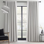 Topfinel 90 Inches Long Full Blackout Light Grey Linen Curtains by Topfinel