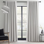 Topfinel 102 Inches Long Custom Blackout Linen Curtains, Burlap Drapes 2 Panels by Topfinel