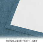 Yakamok Dusty Blue Linen Curtains 100% Blackout 96 Inches Long, Room Darkening - Image 3