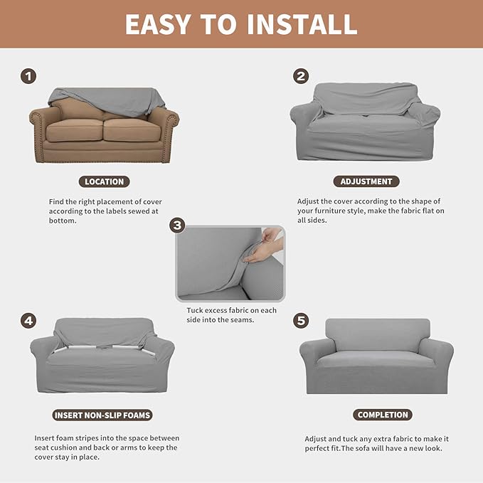Easy-Going 100% Waterproof Oversized Chair Couch Cover, Dual Waterproof Sofa - Image 5