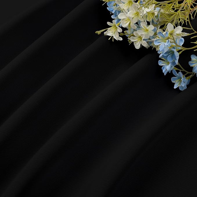 CUCRAF Black Blackout Curtains 72 inch Length 2 Panels Set, Rod Pocket Room - Image 7