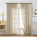 Taupe Sheer Curtains 84 Inches Long 2 Panels, Elegant Airy Transparent Light by Home