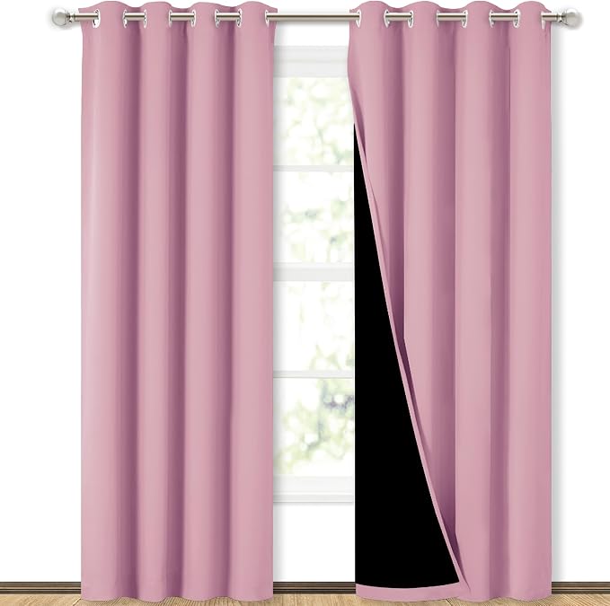 NICETOWN Full Shading Curtains 90" Long 2 Panels Set by NICETOWN