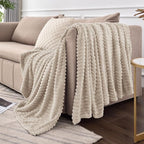BEDELITE Fleece Blanket Twin Size – 3D Ribbed Jacquard Soft and Warm Decorative - Image 7
