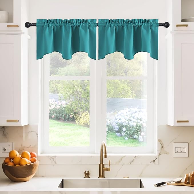 NICETOWN Blackout Valances Scalloped Tier Drape by NICETOWN