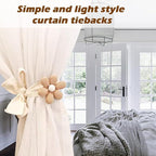 SRG 4PCS Curtain Tiebacks | Boho Flower Curtain Holdbacks | Simple Elegant - Image 4