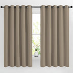 NICETOWN Taupe Window Treatments 66 inch Length 2 Panels Set, Grommet Blackout by NICETOWN