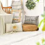 AVOIN colorlife Home Sweet Home Spring Summer Flowers Throw Pillow Covers - Image 5