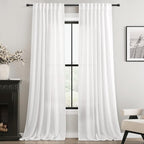 Linen White Curtains 86 inches Long by Jolilight