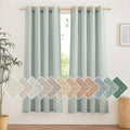 NICETOWN Thick Linen Sage Green Curtains 72 inches Long, Grommet Linen Weave by NICETOWN