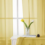 Lecloud Yellow Sheer Curtains 72 Inches Long 2 Panels, Light Filtering Voile - Image 7