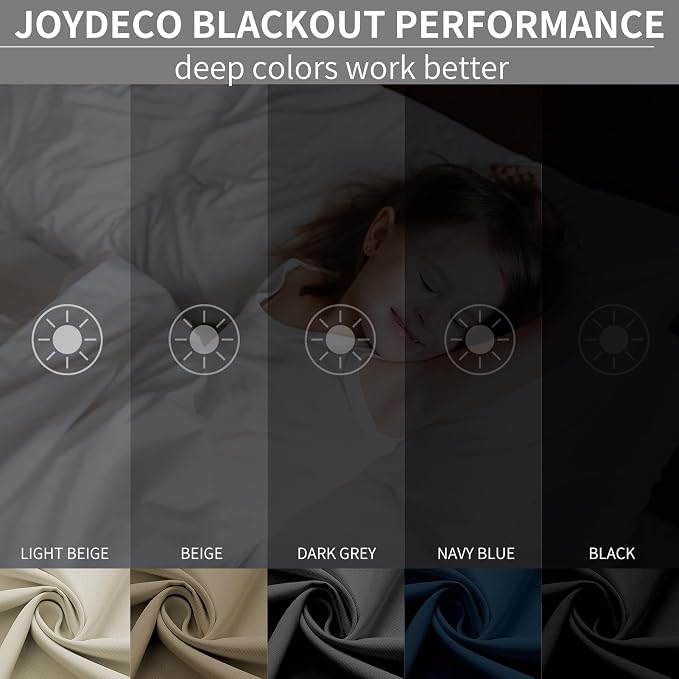 Joydeco Blackout Curtains 108 Inch Length 2 Panels Set, Thermal Insulated Long - Image 2