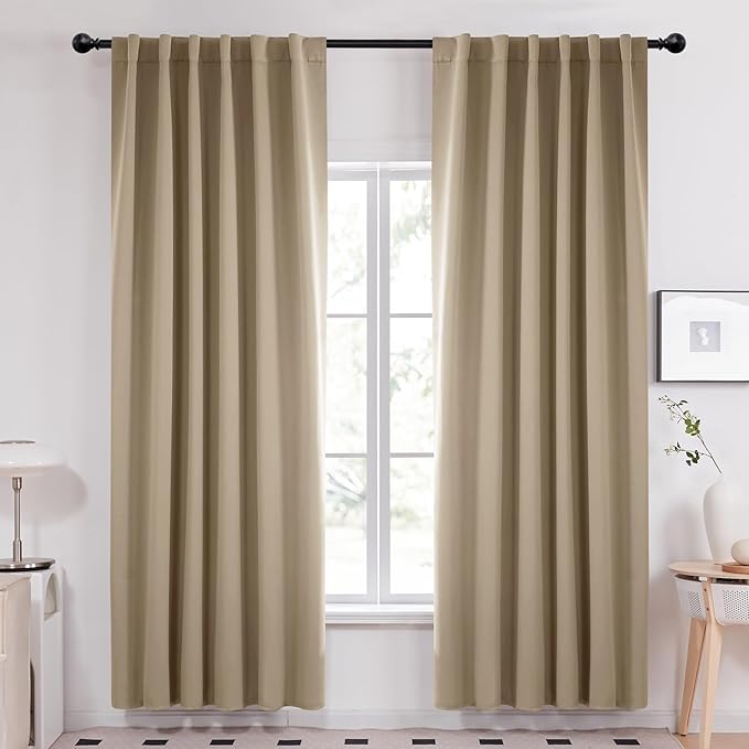 Deconovo Blackout Curtains, Thermal Insulated, W52 x L95 2 Panels, Back Tab by Deconovo