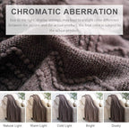 BOURINA Brown Throw Blanket 60x80 Inches Throw Textured Solid Soft Sofa Throw - Image 7