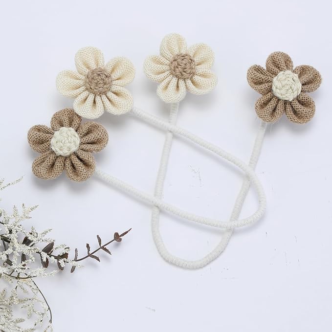 KLOGTSIND Flower Curtain Tiebacks, 2 Pack Boho Curtain Ties Elegant DIY Curtain - Image 6