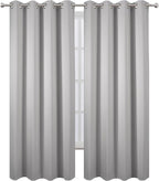 LEMOMO Blackout Curtains 52 x 108 inch/Light Grey Curtains Set of 2 - Image 2