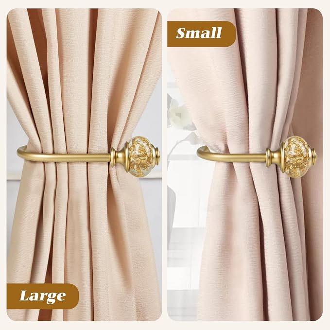 2 Pack Gold Curtain Holdbacks, USFOOK Decorative Drapery Tiebacks, Curtain Tie - Image 6