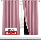 NICETOWN Crystal Pink Full Shade Curtain Panels, Pair of Energy Smart & Noise - Image 2