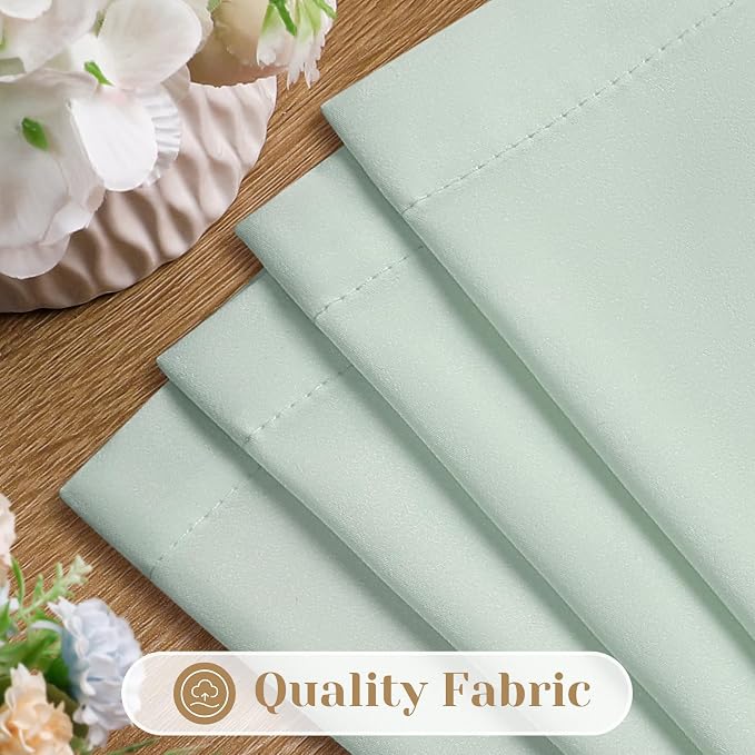 HOMEIDEAS Non-See-Through Sage Green Privacy Sheer Curtains, 30 X 24 Inches - Image 4