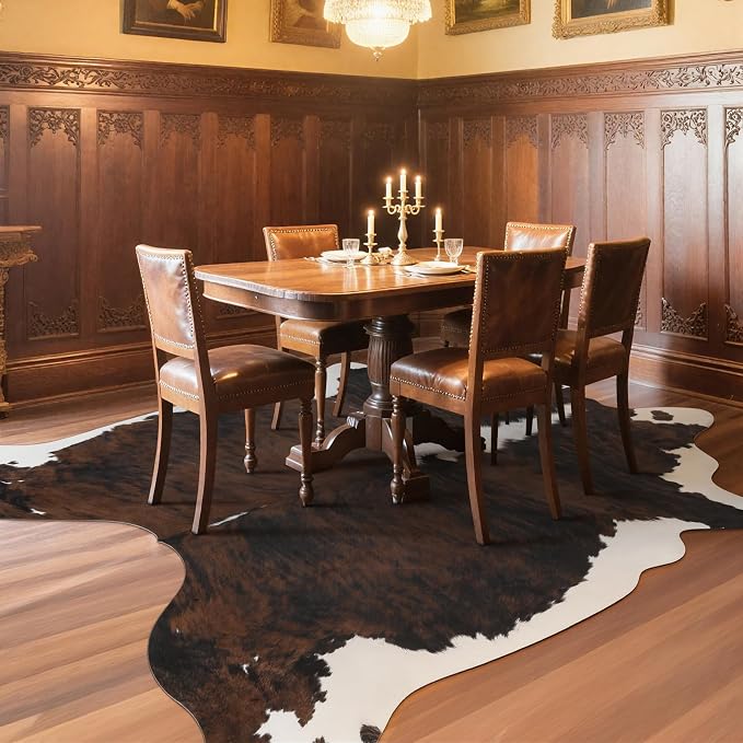 AROGAN Western Decor Faux Fur Cowhide Rug, 4.6x5.2 Feet Premium Animal Skin Cow - Image 3