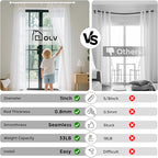 Modern White Curtain Rods for Windows 30 to 56 Inch, Decorative Drapery Rods - Image 4