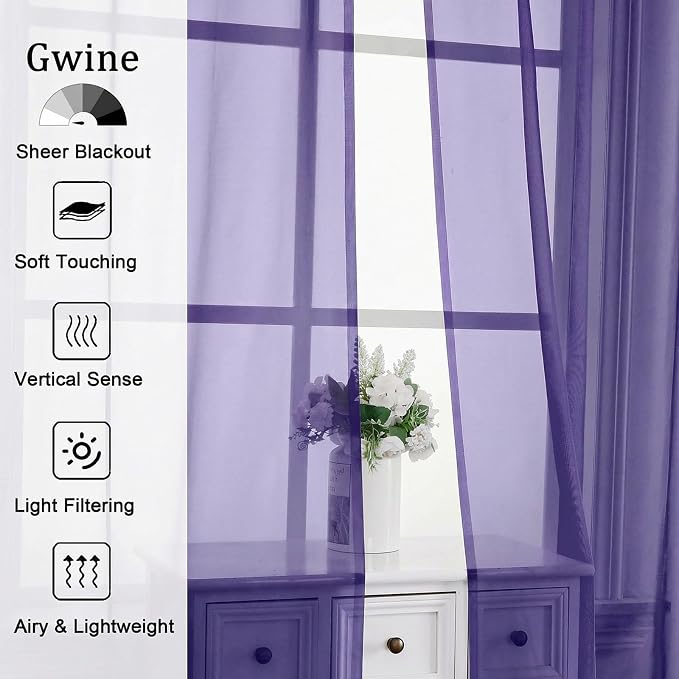 Gwine Sheer Curtains 96 Inches Long - Image 4