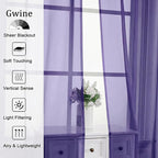 Gwine Sheer Curtains for Living Room 45 inch Length - Image 4