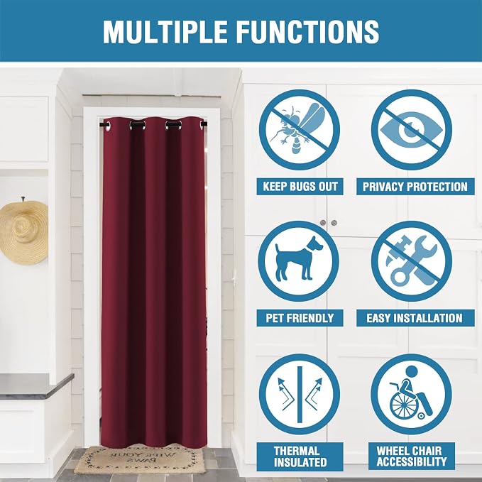 H.VERSAILTEX Christmas Doorway Curtain Blackout Door Curtain Room Divider - Image 4