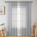 Sheer Light Grey Curtains for Bedroom Living Room 90 Inches Long 2 Panels Set by WelvetBLK