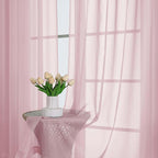 Chyhomenyc Blush Pink Sheer Curtains 96 Inches Long 2 Panels, Light Filtering - Image 2