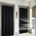 RYB HOME 2 Panels Blackout Doorway Curtains, Thermal Insulated Privacy Rod by RYBHOME