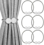 Melaluxe 6 Pack Magnetic Curtain Tiebacks, Decorative Curtain Holdbacks by Melaluxe